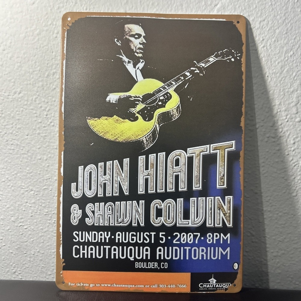 John Hiatt & Shawn Colvin 2007 Concert Decor Sign